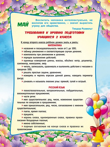 Календарь для родителей второклассника (домик)
