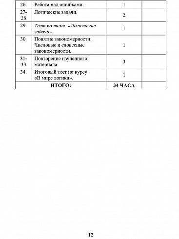 В мире логики 3 класс. Методика. Программа внеурочной деятельности