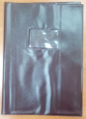 Обложка для классного журнала с прозрачным кармашком бордовая